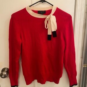 Charter Club Red and Cream Cashmere Knit